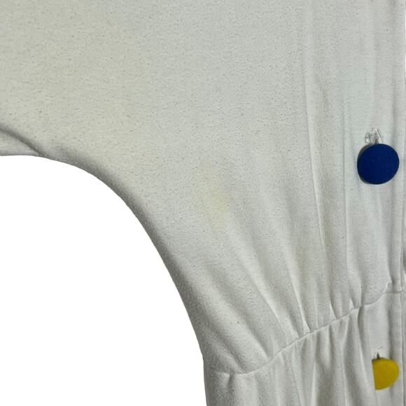 Vintage 90s White Cotton Dress with Rainbow Button Detail - Picture 11 of 14